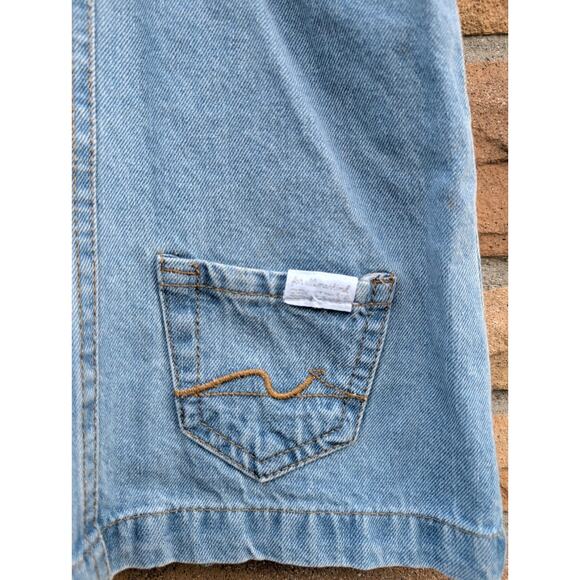 7 For All Mankind Baby Girls Denim Jean Overall Dress Size 24m Ruffles Dungarees - Picture 7 of 9